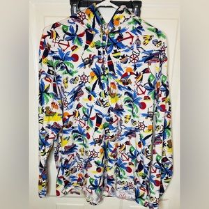 Polo Ralph Lauren Hooded T-Shirt Hawaiian Style Surfing Polo Bear Hoodie Men XL